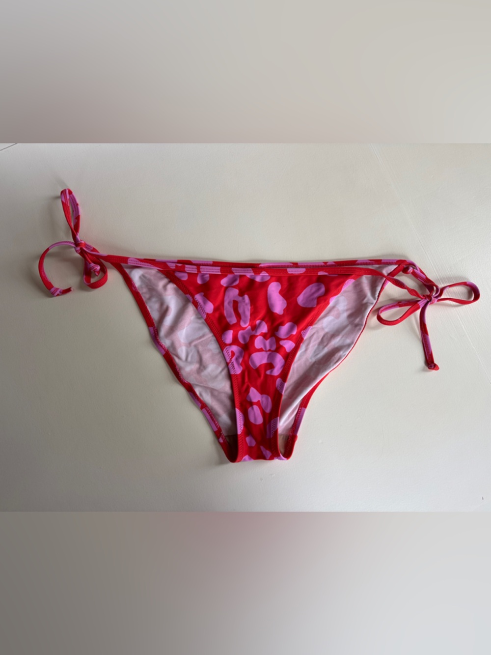Pour Moi Red & Pink Tie-Side Bikini Bottom